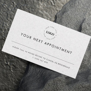 Grey Kraft Custom Logo Business Appointment Card