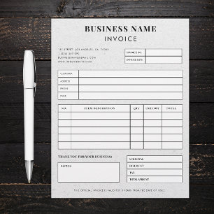 Grey Kraft Earthy Custom Business Invoice Receipt  Custom Letterhead
