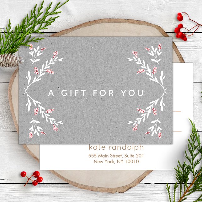 Grey Kraft Holiday Gift Certificate (Creator Uploaded)