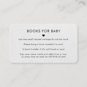Grey Kraft Paper Earthy Books Request Baby Shower Enclosure Card