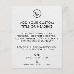 Grey Kraft Style Custom Business Logo Social Media Flyer