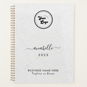 Grey Kraft Style Name Year Custom Business Logo Planner