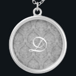 Grey Lace Sterling Silver Necklace<br><div class="desc">Beautiful  Lace Sterling Silver Necklace - background colour can be changed..  Great as a wedding favour,  wedding gift,  birthday gift or holiday gift.</div>