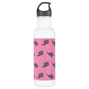 Grey Laptop with Bird Logo Cartoon 710 Ml Water Bottle