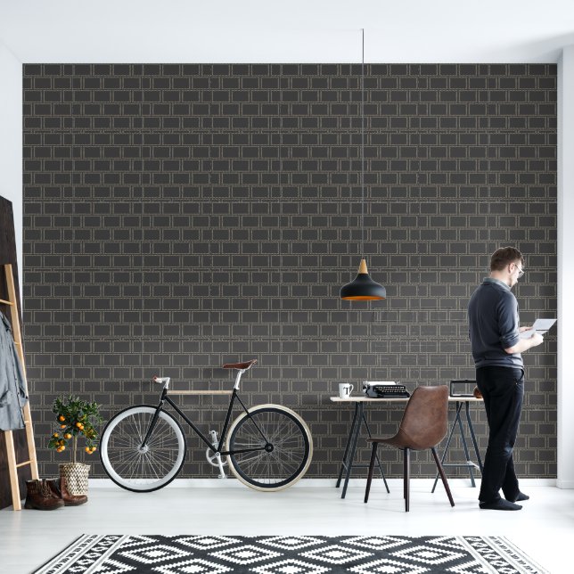 Grey Lattice Geo Wallpaper (Living Room)