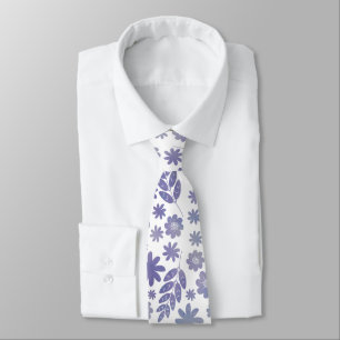 Grey & Lavender Floral Pattern Tie
