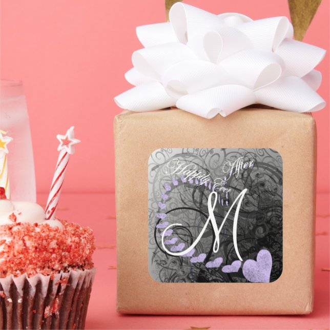 Grey & Lavender Happily Ever After Wedding Seals (Party)