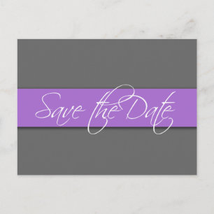 Grey Lavender Save the Date Postcards Wedding