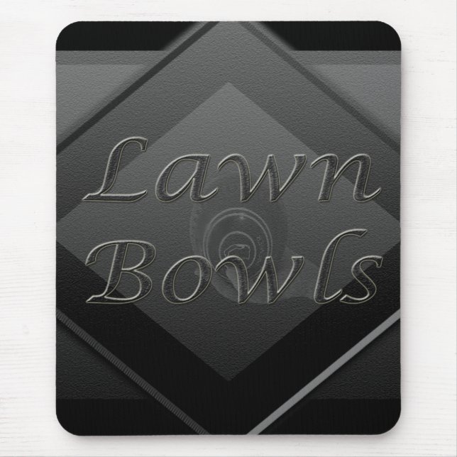Grey Lawn Bowls Three Dimensional Design, Mouse Mat (Front)
