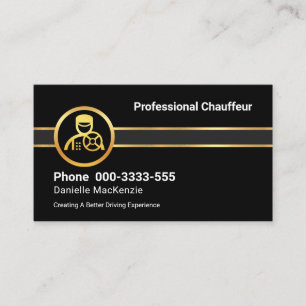 Grey Layer Gold Chauffeur Lines Business Card