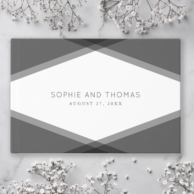 Grey Layered Geometric Wedding Guest Book (Creator Uploaded)