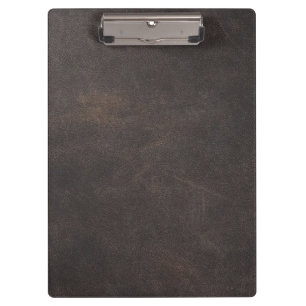 Grey leather  clipboard