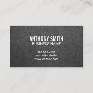 Grey Leather Luxury Business Business Card