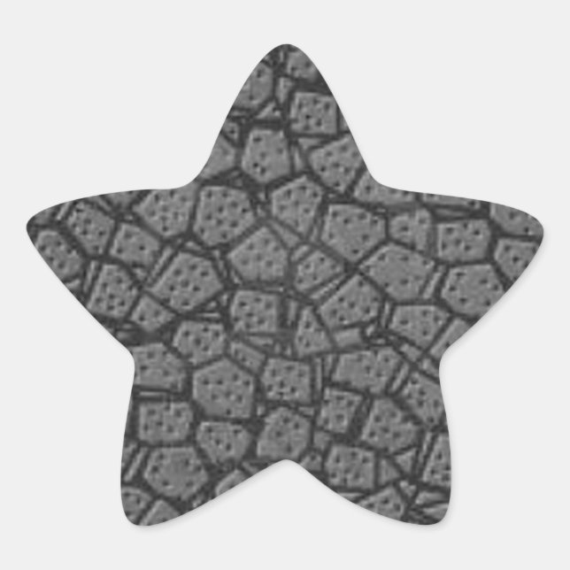 GREY LEATHER STAR STICKER (Front)
