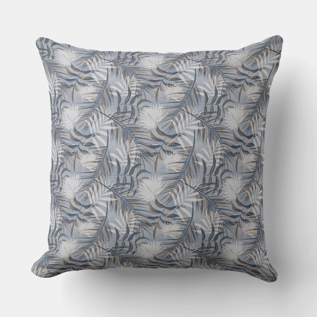 Grey Leaves  Cushion (Front)