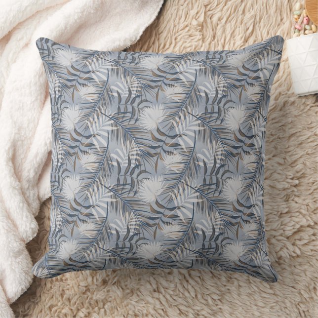 Grey Leaves  Cushion (Blanket)