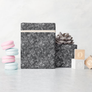 Grey Leaves Watercolor Wrapping Paper