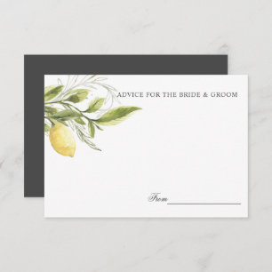 Grey Lemons and leaves Wedding Advice or recipe Invitation