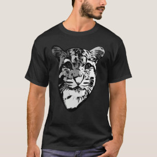 Grey Leopard predator print head imprint with wild T-Shirt