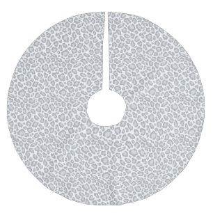 Grey Leopard Print Brushed Polyester Tree Skirt
