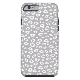 Grey Leopard Print Tough iPhone 6 Case