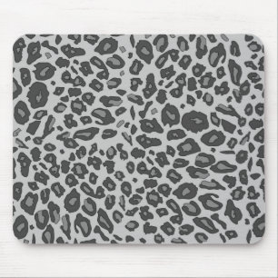 Grey leopard print mouse mat