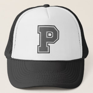 Grey Letter P Trucker Hat