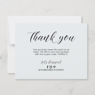 Grey Lettering Business Package Thank You Card