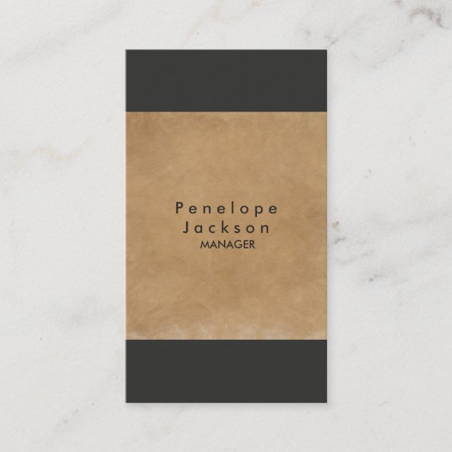 Grey Light Brown Modern Plain Professional Stylish Business Card (Front)