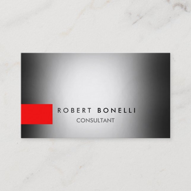 Grey Light Effect Red Consultant Business Card (Front)