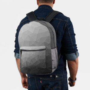 Grey light Gradient Geometric Mesh Pattern Printed Backpack