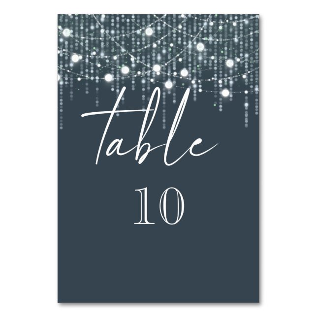 Grey & Light Hanging Lights Table Number (Front)