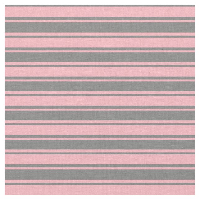 Grey & Light Pink Striped Pattern Fabric (Close Up)