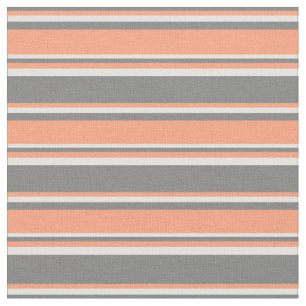 Grey, Light Salmon, and Light Yellow Lines Fabric