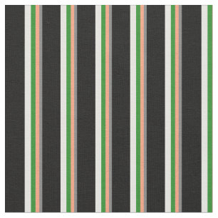 Grey, Light Salmon, Green, Mint Cream & Black Fabric