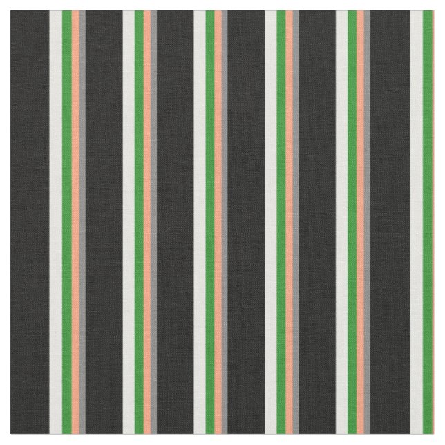 Grey, Light Salmon, Green, Mint Cream & Black Fabric (Close Up)
