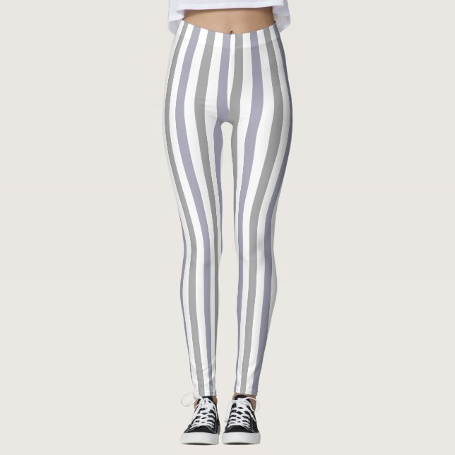 grey lilac stripes leggings (Front)