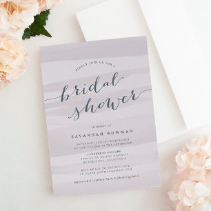 Grey Lilac Watercolor Bridal Shower Invitation