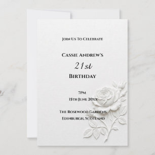 Grey Line Art Milestone Birthday Invitation