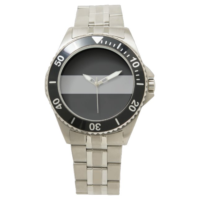 Grey Line Corrections Stainless Men's Watch (Front)