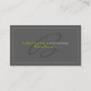 Grey Linen Burlap Texture Beautician Card