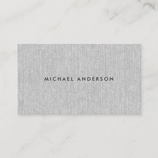 Grey linen business cards - printed texture (Front)