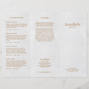 Grey Linen Hair Salon Spa TriFold Brochure