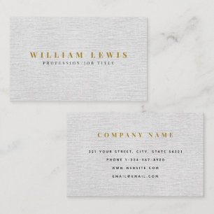Grey Linen Minimalist Modern Simple Business Card