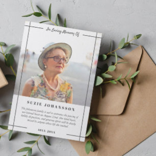 Grey Lines In Loving Memory Photo Announcement