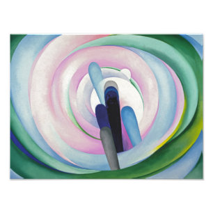 Grey Lines w Black, Blue and Yellow O'Keeffe Photo Print