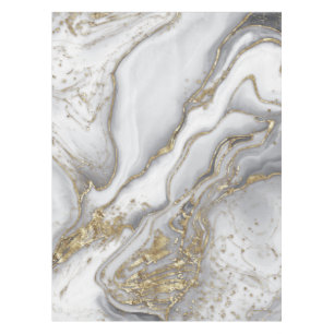 Grey liquid marble - pearl and gold tablecloth