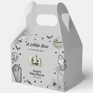 Grey Little Boo Ghost Halloween Boy Baby Shower Favour Box