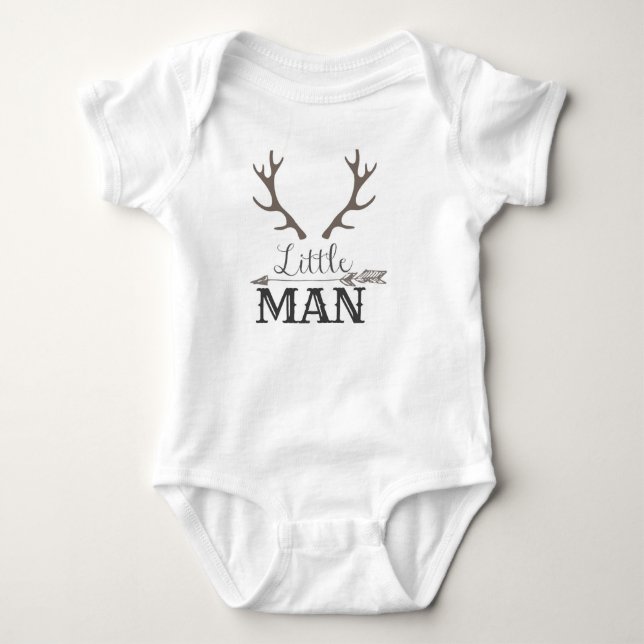 Grey Little Man Baby Bodysuit (Front)