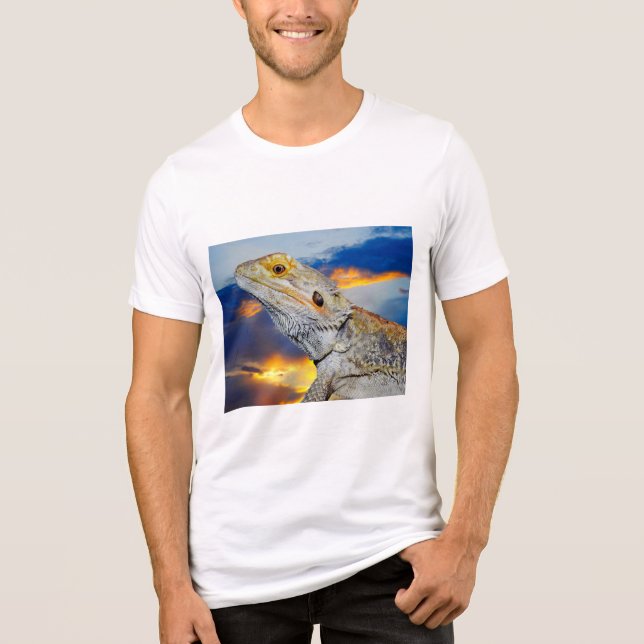 Grey Lizard at sunset Tri-Blend Shirt (Front)